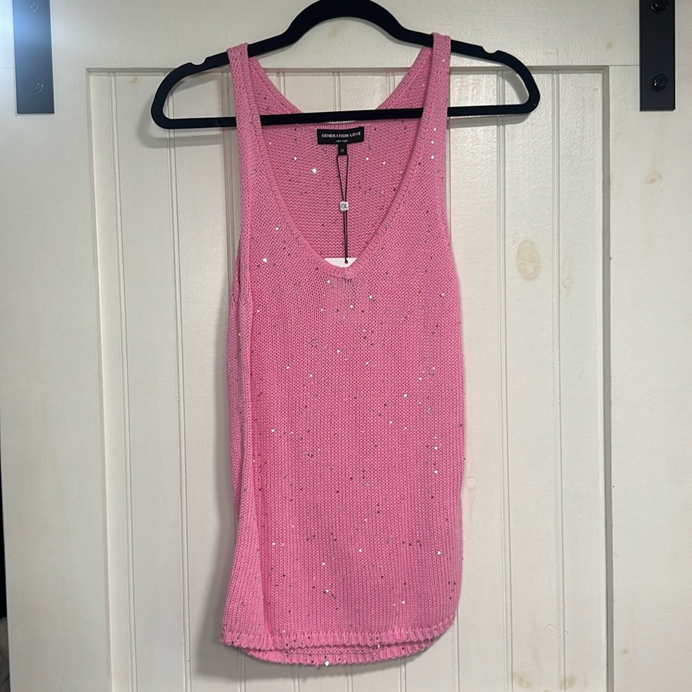 GENERATION LOVE Louise Sequin Knit Tank - Size XSmall